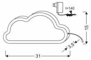 Lampada da scrivania per bambini CLOUD LED/11W/230V blu