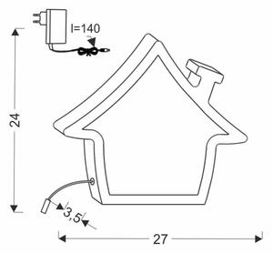 Lampada da scrivania per bambini HOUSE LED/10W/230V rosa