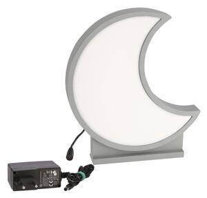 Lampada da tavolo LED per bambini MOON LED/12W/230V grigia
