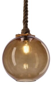 Lampadario su cavo SHEDON 1xE27/40W/230V beige fumo