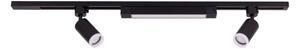 Faretto LED per sistema a binario TRACER, 2x GU10 10W/230V + LED 20W, binario da 1 m, nero