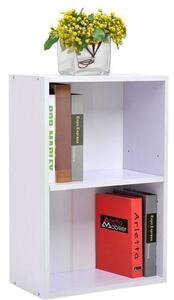 Mobiletto Libreria Con Ripiano In Legno Bianco 40x24x61 Cm