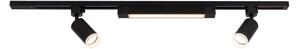 Faretto LED per sistema a binario TRACER, 2x GU10 10W/230V + LED 20W, binario da 1 m, nero