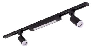 Faretto LED per sistema a binario TRACER, 2x GU10 10W/230V + LED 20W, binario da 1 m, nero