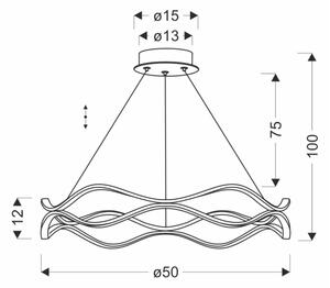 Lampadario LED sospeso su cavo VAVE LED/28W/230V oro rosa