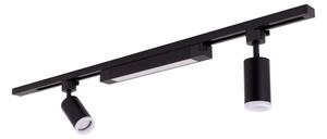 Faretto LED per sistema a binario TRACER, 2x GU10 10W/230V + LED 20W, binario da 1 m, nero