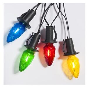 Ghirlanda LED da esterno CONE FILAMENT, 20x E10, 19 m, a colori/bianco caldo, IP44