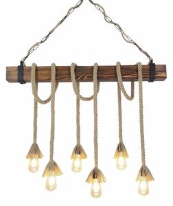 Lampadario a sospensione su cavo KUTUK 6xE27/40W/230V pino