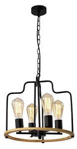 Lampadario a catena DATUS 4xE27/40W/230V nero/marrone