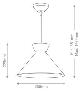 Alora Mood ALM-HALSTON-P-M-GD - Lampada a sospensione HALSTON con montaggio su asta 1xE27/60W/230V, oro