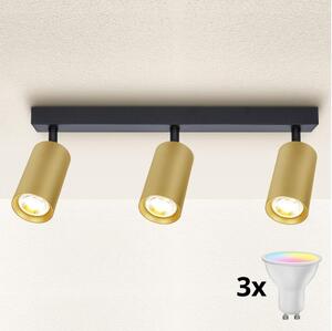 Brilagi - Faretto LED dimmerabile SELE GOLDEN 3xGU10/4,8W/230V nero/oro