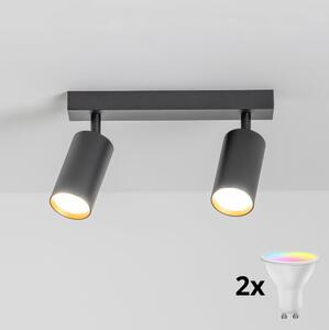 Brilagi - Faretto dimmerabile LED RGBW SELE 2xGU10/4,8W/230V nero/dorato