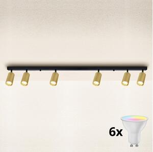 Brilagi - Faretto LED dimmerabile SELE GOLDEN 6xGU10/6,5W/230V nero/oro