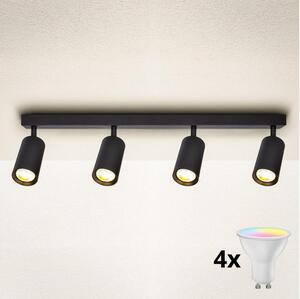 Brilagi - Faretto LED RGBW dimmerabile SELE 4xGU10/4,8W/230V nero