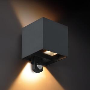 Brilagi - CUBE da esterno Muro Lampada con Sensor, LED/6W/230V, antracite