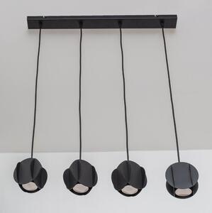 Lampadario sospeso su cavo GAMBIT 4x GU10/10W/230V, nero