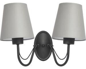 Lampada da parete MALBO 2xE27/15W/230V grigia/nera