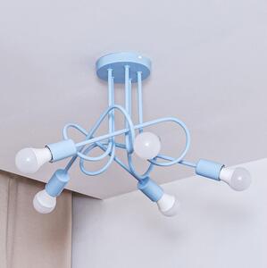 Lampadario a plafone OXFORD 5xE27/15W/230V blu