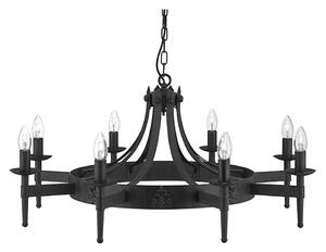 Searchlight 2428-8BK - CARTWHEEL 8xE14/60W/230V Lampadario a sospensione con catena, nero