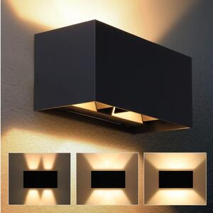 Brilagi - Lampada da parete per esterni DOUBLE CUBE LED, 12W/230V, nera, IP65