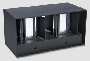 Brilagi - Lampada da parete per esterni DOUBLE CUBE LED, 12W/230V, nera, IP65