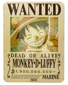 Targa in metallo One Piece - Luffy Wanted New World