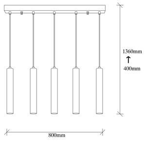 Lampadario a cavo TEMPO 5xE27/40W/230V dorato