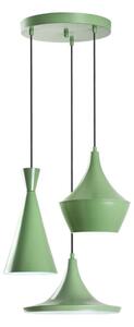 Lampadario a sospensione su cavo TOM 3xE27/40W/230V verde