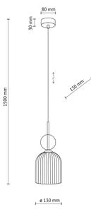 Lampada a sospensione SOPHIA con cavo 1xE14/10W/230V Nero/Beige fumé