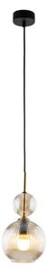 Lampada a sospensione SOPHIA con cavo 1xE14/10W/230V nero/beige fumé