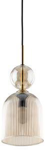 Lampada a sospensione SOPHIA con cavo 1xE14/10W/230V Nero/Beige fumé