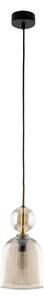 Lampada a sospensione SOPHIA con cavo 1xE14/10W/230V Nero/Beige fumé