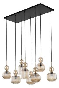 Lampada a sospensione SOPHIA con cavo 8xE14/10W/230V Nero/Beige fumé
