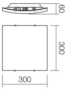 Redo 05-904 - Plafoniera ISIDE 1xE27/42W/230V 30x30 cm trasparente