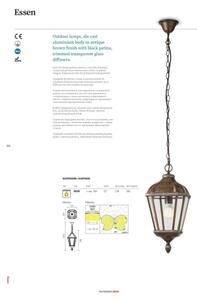 Redo 9662 - Lampione da esterno ESSEN 1xE27/70W/230V 221,5 cm IP44 marrone/patina