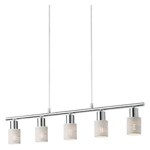 Redo 04-509 - Lampadario sospeso a cavo VERTIGO 5xE14/28W/230V cromo lucido/bianco