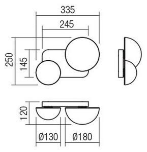 Redo 01-2471 - Applique da parete LUMIEN 2xG9/10W/230V dorato/bianco