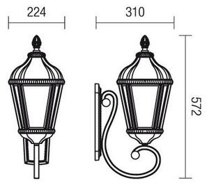 Redo 9656 - Lampada da parete per esterni ESSEN 1xE27/70W/230V IP44 marrone/patina