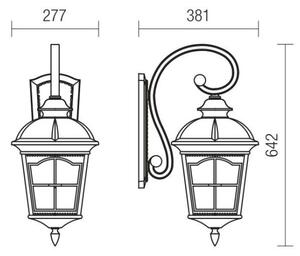 Redo 9648 - Applique da esterno YORK 1xE27/70W/230V IP44 marrone