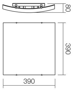 Redo 05-905 - Plafoniera ISIDE 2xE27/42W/230V 39x39 cm trasparente