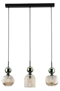 Lampadario a sospensione su cavo SOPHIA 3xE14/10W/230V nero/verde/beige fumé
