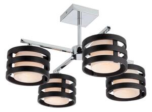 Redo 01-627 - Lampadario a stelo KIM 4xE14/28W/230V cromo lucido/nero