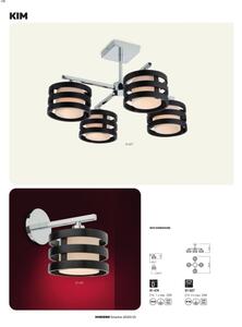 Redo 01-627 - Lampadario a stelo KIM 4xE14/28W/230V cromo lucido/nero