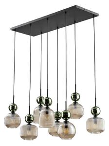 Lampadario sospeso su cavo SOPHIA 8xE14/10W/230V nero/verde/beige fumé