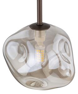 Lampadario a sospensione con cavo LAVA 1xG9/8W/230V bronzo/beige fumé