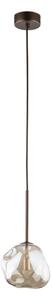 Lampadario a sospensione con cavo LAVA 1xG9/8W/230V bronzo/beige fumé