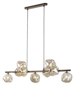 Lampada a sospensione su cavo LAVA 9xG9/8W/230V bronzo/beige fumé