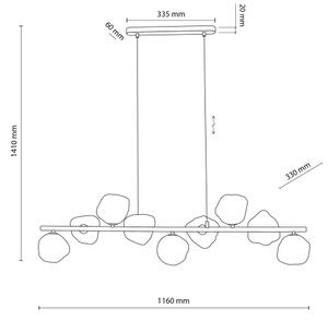 Lampada a sospensione su cavo LAVA 9xG9/8W/230V bronzo/beige fumé