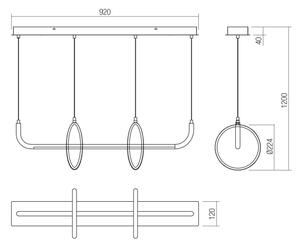 Redo 01-2705 - Lampadario a sospensione LED OLIMP LED/40W/230V 3000/4000/6500K nero