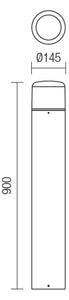 Redo 9682 - Lampada da esterno LED CYCLO LED/9W/230V 2900-3100K 90 cm IP54 antracite